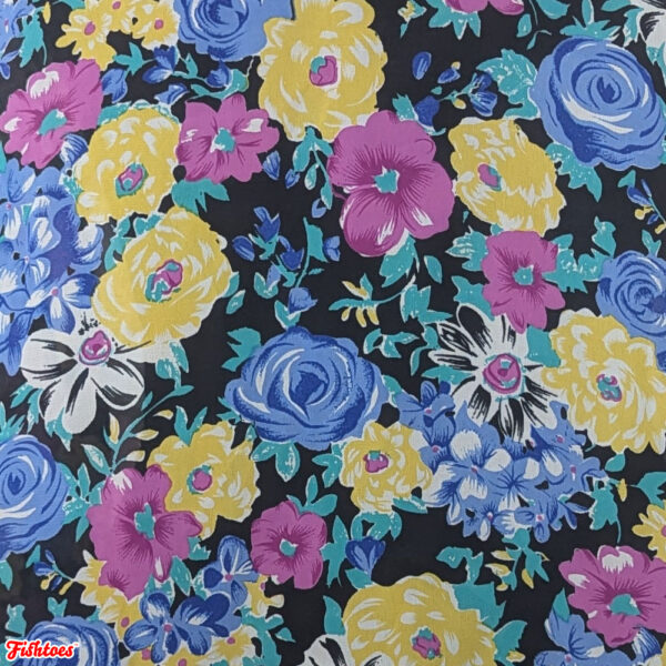 Vintage Polyester Floral Fabric