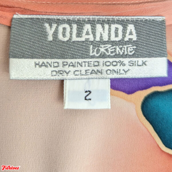 Yolanda Lorente Vintage 100% Silk Hand Painted Clothing Company Brand Thrift