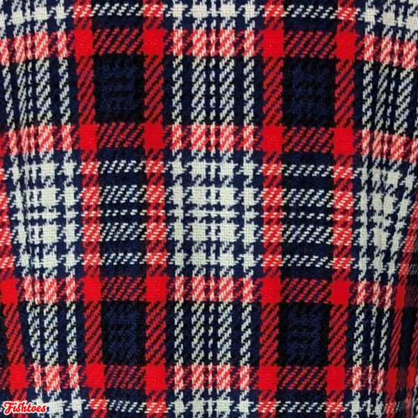 60's 70's Vintage Houndstooth Plaid Fabric