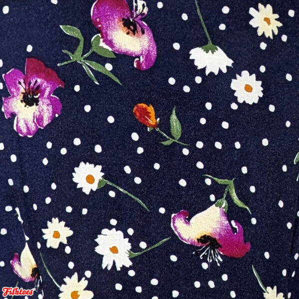 80's 90's Floral Polka Dots Pattern Fabric