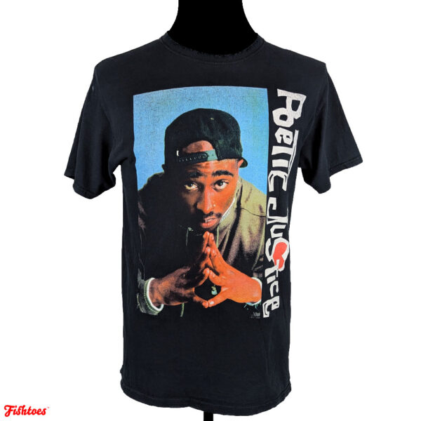 90's Poetic Justice Tupac Photo Printed T-Shirt Men's Medium Thrift Fishtoes