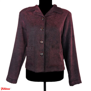 Casual Corner Annex Dark Red Reflective Button Up Jacket Women's Small