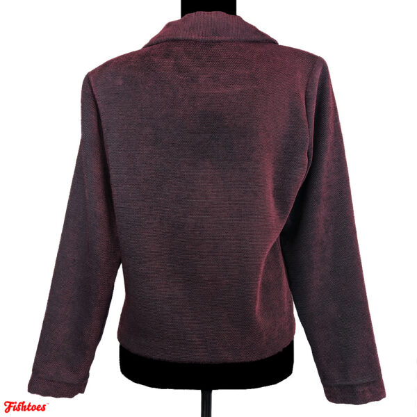 Casual Corner Annex Dark Red Textured Button Up Jacket Women's Small