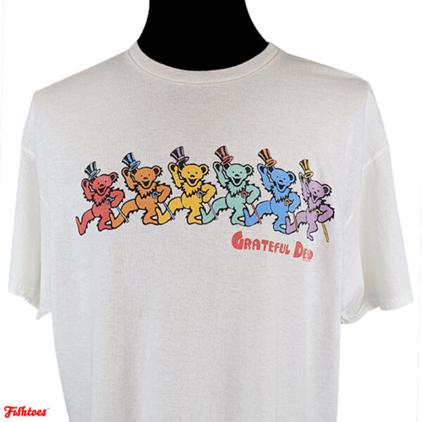 Grateful Dead Dancing Bears Top Hats Graphic Printed Large T-Shirt