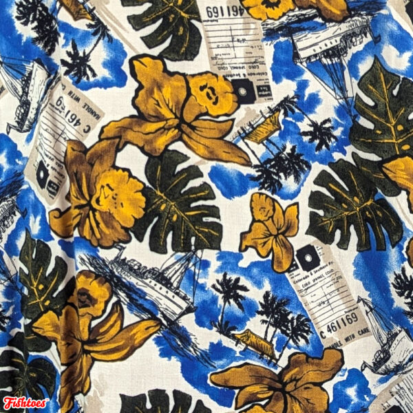 Hawaiian Hawaii Yacht Flower Floral Patterned Fabric