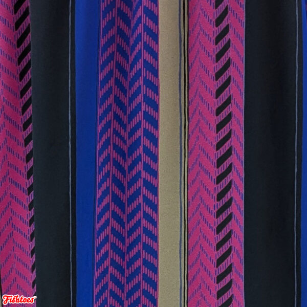 Multicolored Patterned Striped Dashed Vintage Silk Fabric