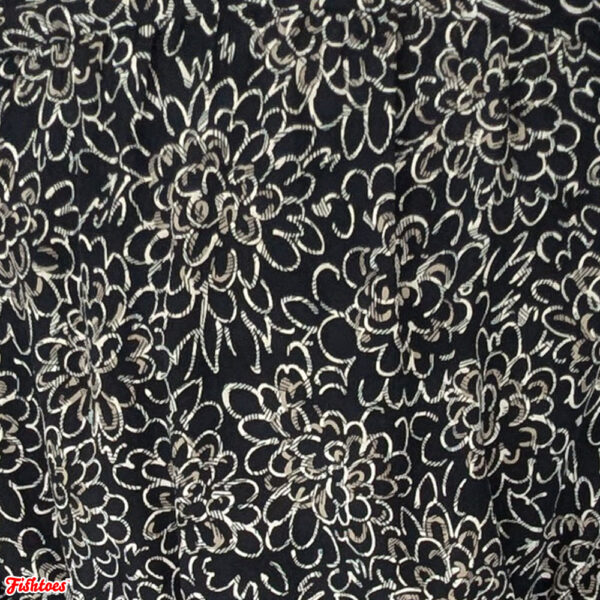 Vintage Black & White Floral Fabric