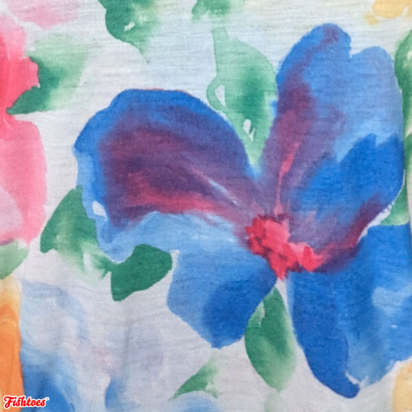 Vintage Hand Painted Watercolor Floral Fabric