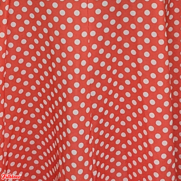 Vintage Orange White Polka Dot Fabric