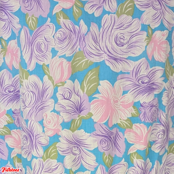 Vintage Pink Purple Flowers Floral Fabric