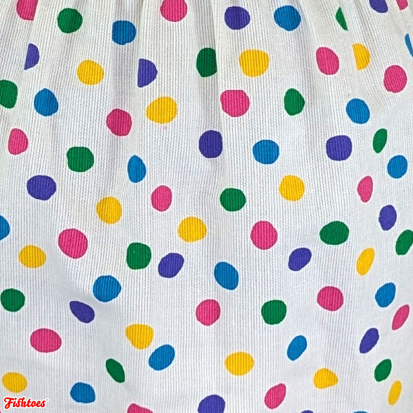 Vintage Rainbow Polka Dots Corduroy Fabric