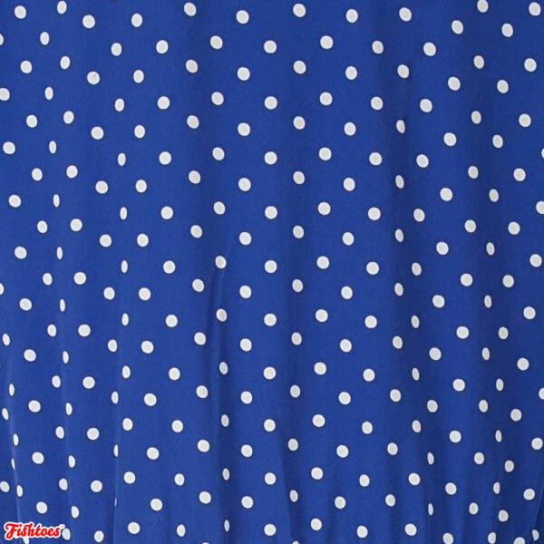 Vintage White Blue Polka Dot Fabric