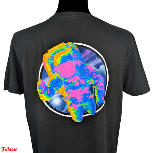 Nasa Hyperspace Neon Astronaut Printed Graphic T-Shirt Men's Large