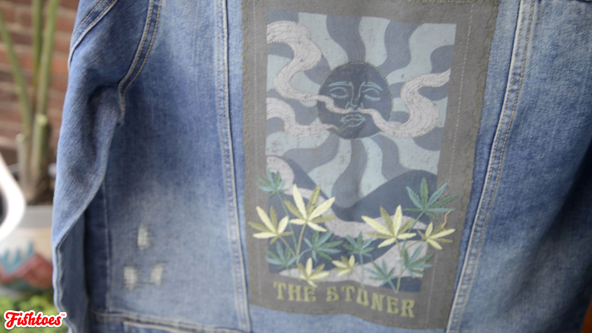 Stoner Embroidered Jean Jacket | Diane Fishel | Ofishel Designs | Fishtoes Vintage | Manchester NH Stoner Embroidered Jean Jacket | Diane Fishel | Ofishel Designs | Fishtoes Vintage | Manchester NH