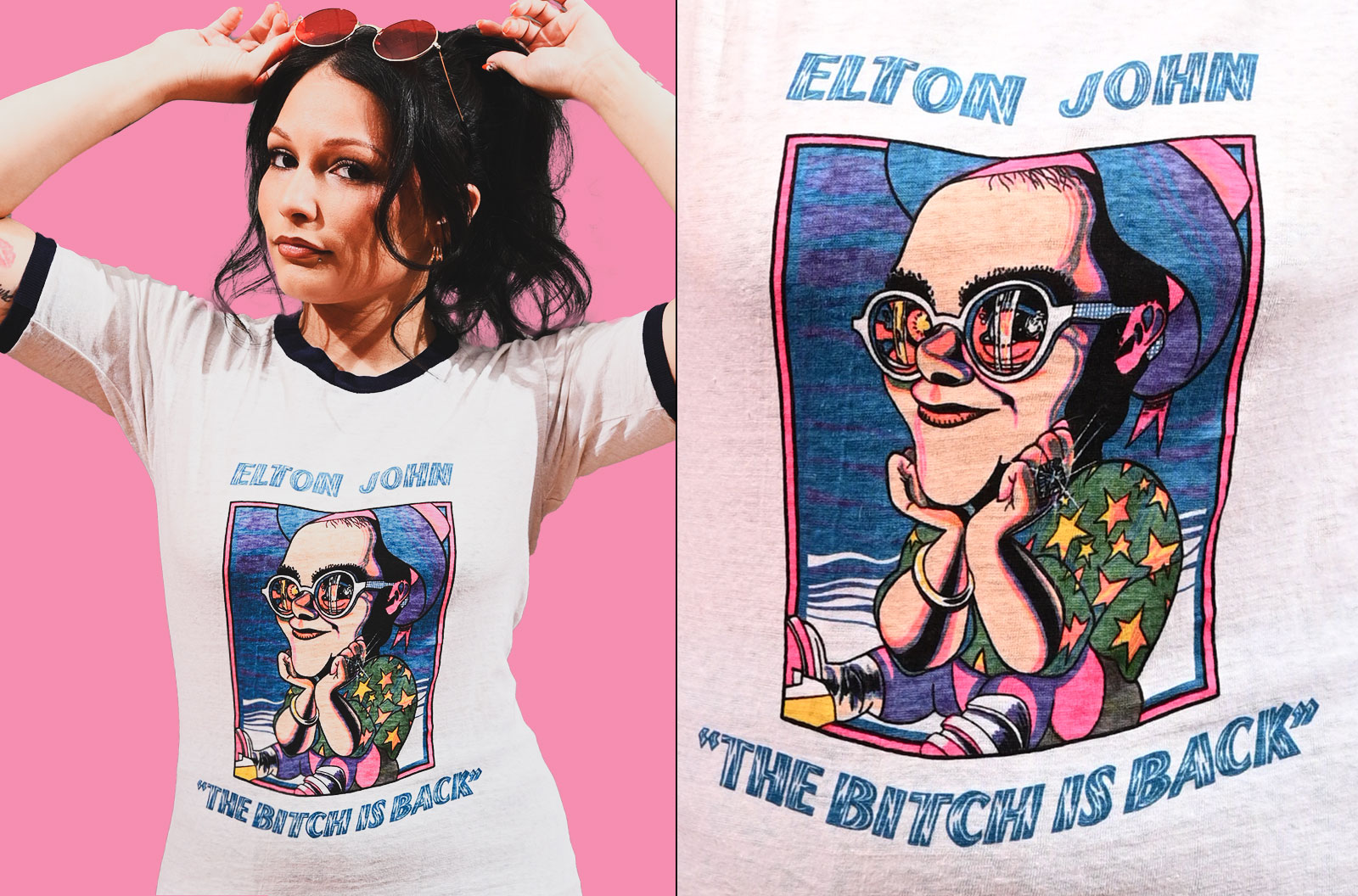 Elton John The Bitch Is Back Vintage Tshirt